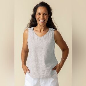 NWOT HABITAT Linen Freshen Up Tank Top Oatmeal Neutral Women’s Medium